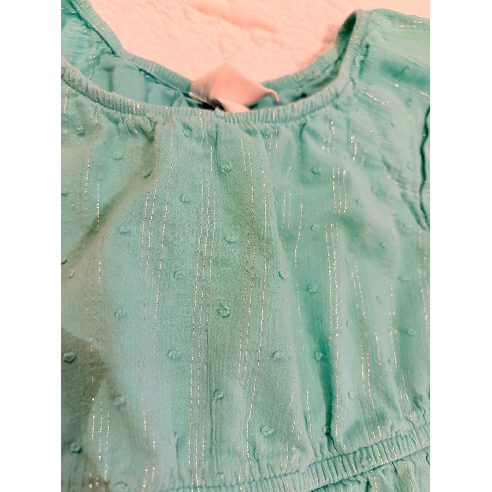 Toddler Girl Western Boho Mint Green Aqua Sleeveless Tiered Summer Dress Size 4T - Picture 4 of 8